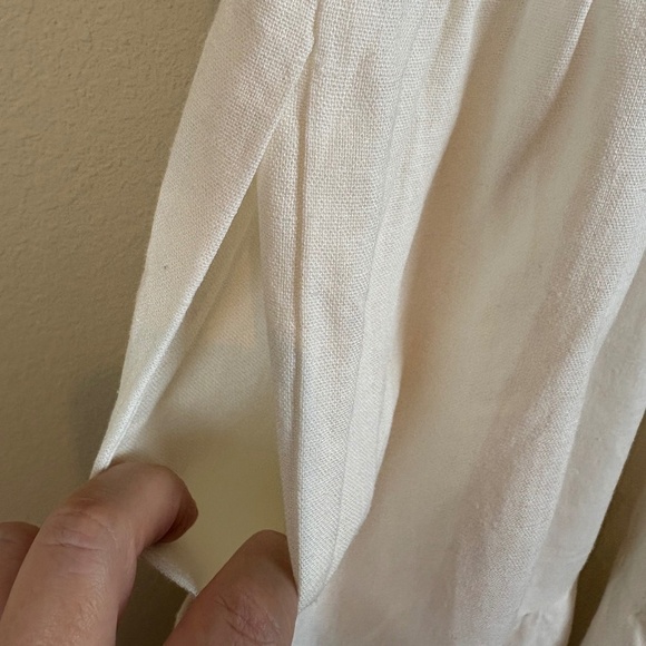 NWT 52seven Ivory Linen Blend Tiered Sleeveless Halter Neckline Midi Dress - Picture 13 of 16